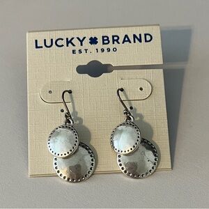 Lucky Brand Silver Double Disc Earrings